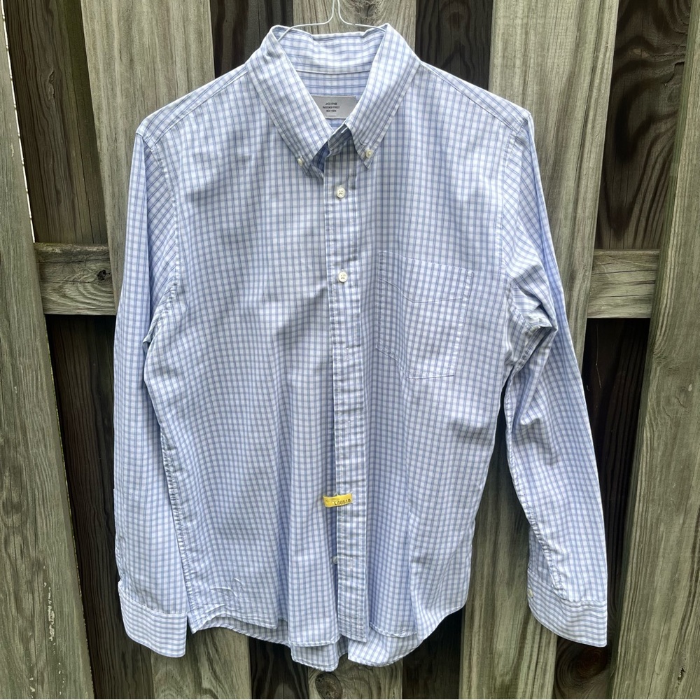 Jack Spade White Check Soft Cotton L/S Shirt L Chest Pocket Button Down Collar